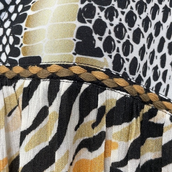 Anthropologie x Blank London Peasant Top NWT Long Sleeve Green Orange Size Large - Picture 10 of 17